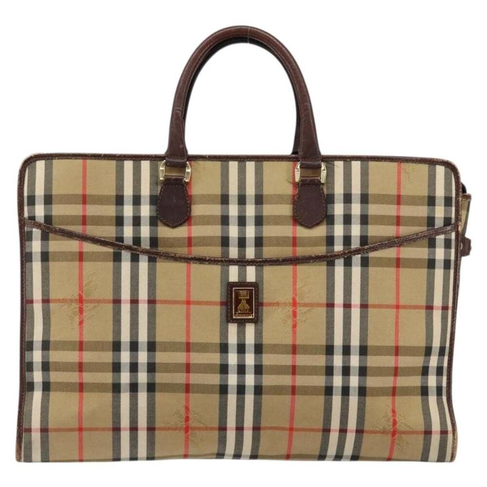 Burberry Nova Check Canvas Business Bag Beige
